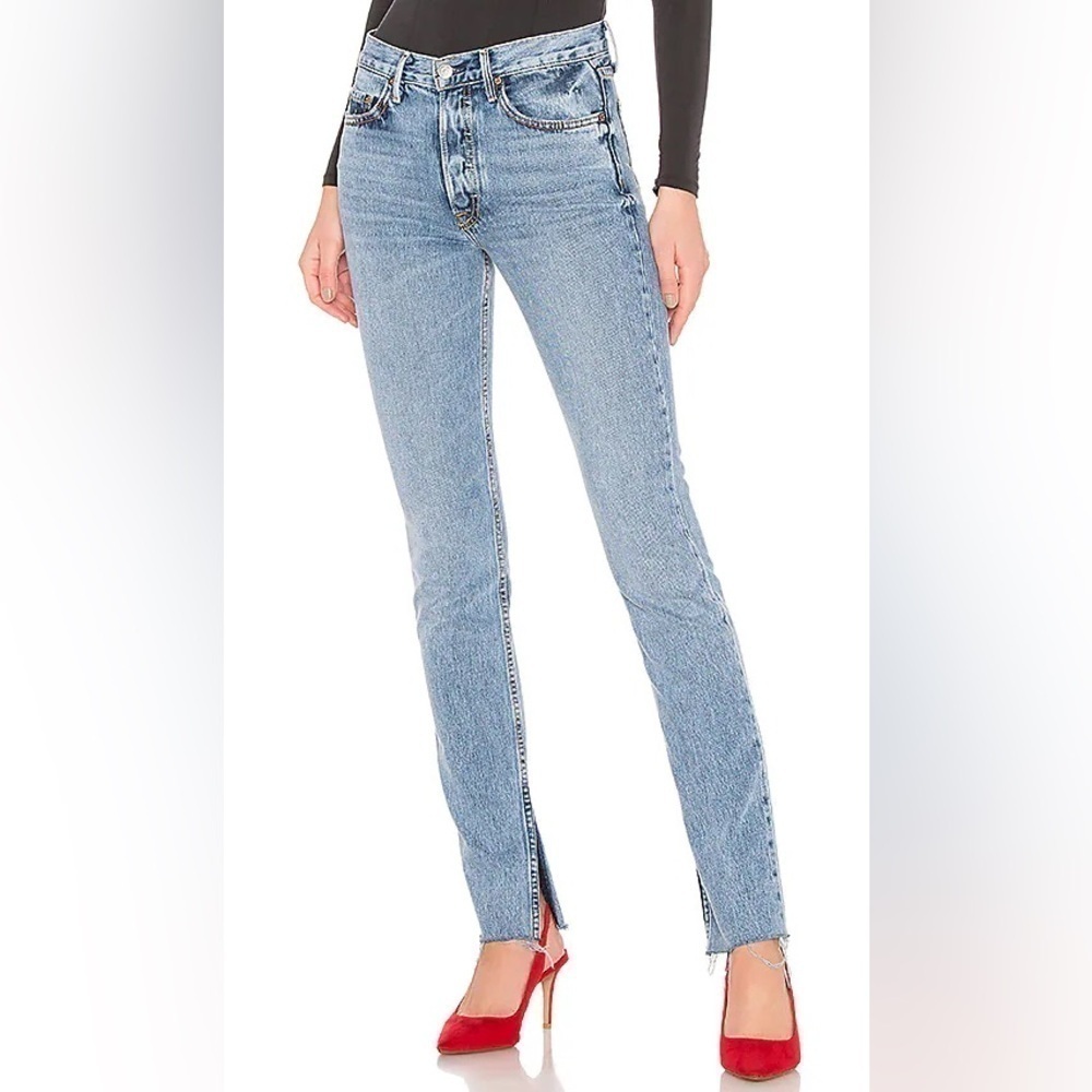 GRLFRND Addison Split Boot Jean w/frayed hem in Touch The‎ Floor. Sz-26 S3